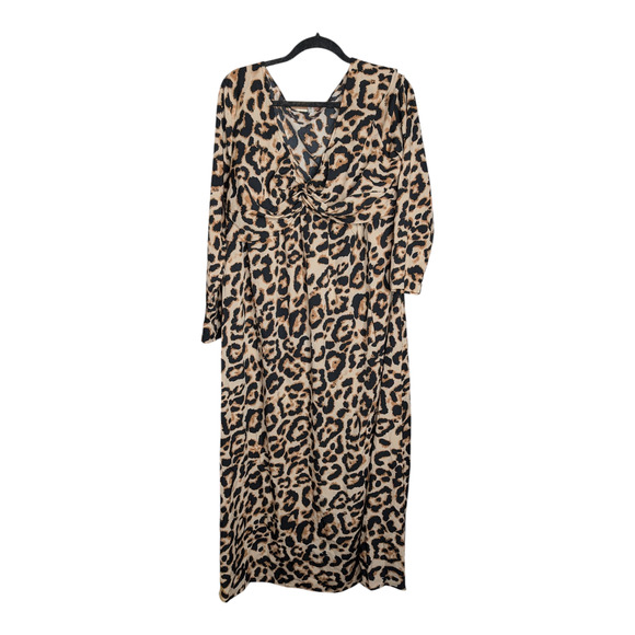 Rosegal Women's Curve Plus Size Large Leopard Print Dress 3/4 Sleeve Brand New - Picture 1 of 4